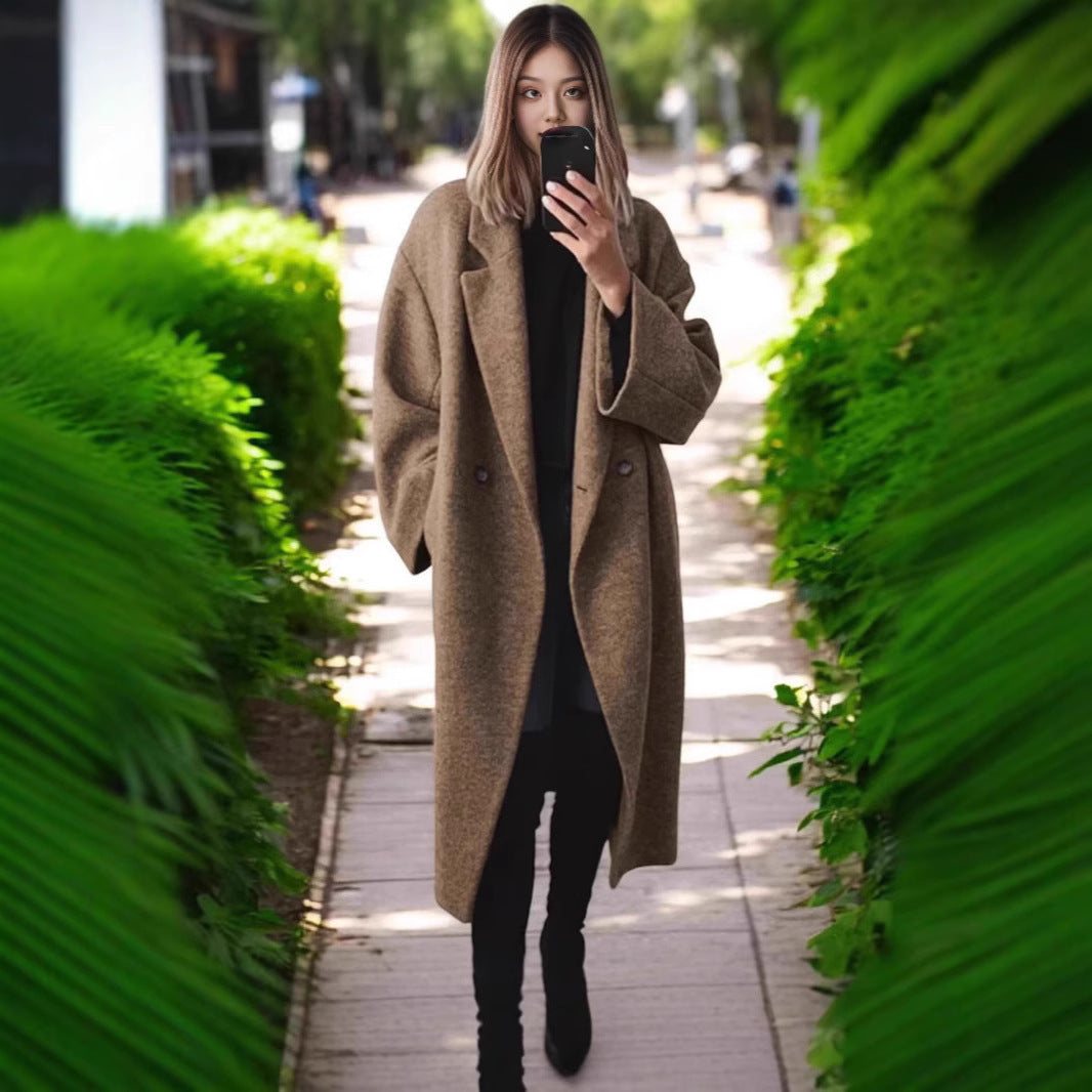 Women Oversized Wool Coat Ivyshape