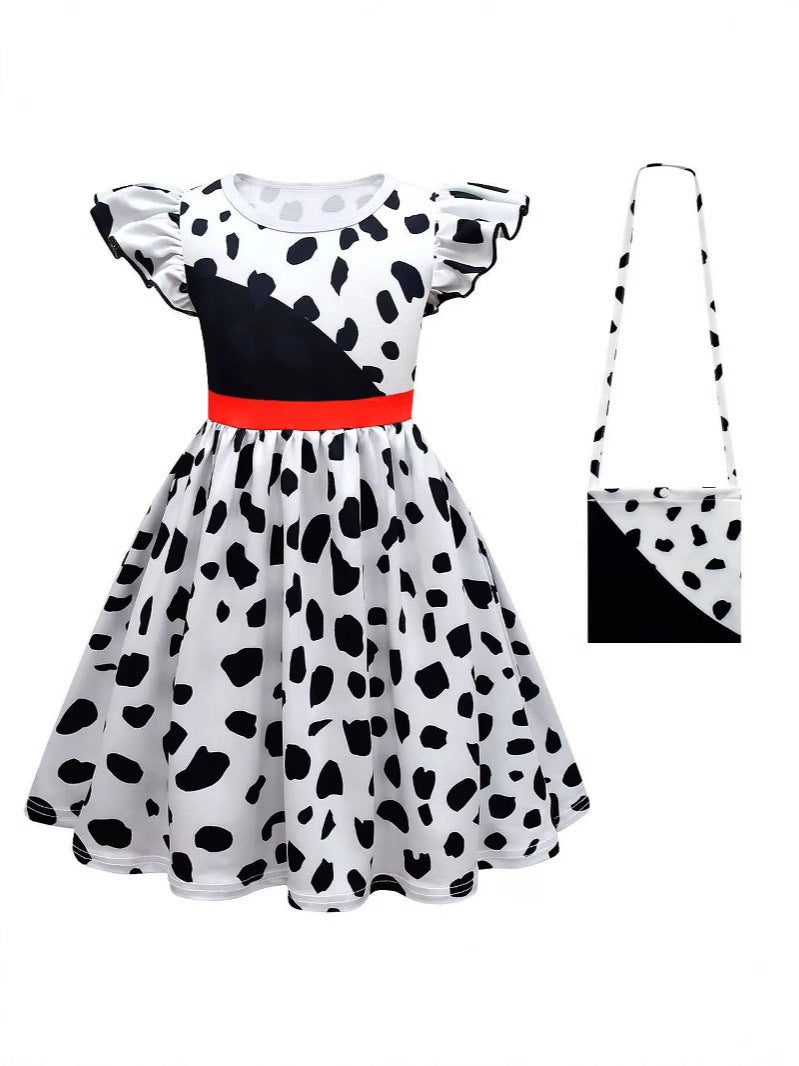 Girls Striped Dress with Ruffled Sleeves and Pockets Ivyshape