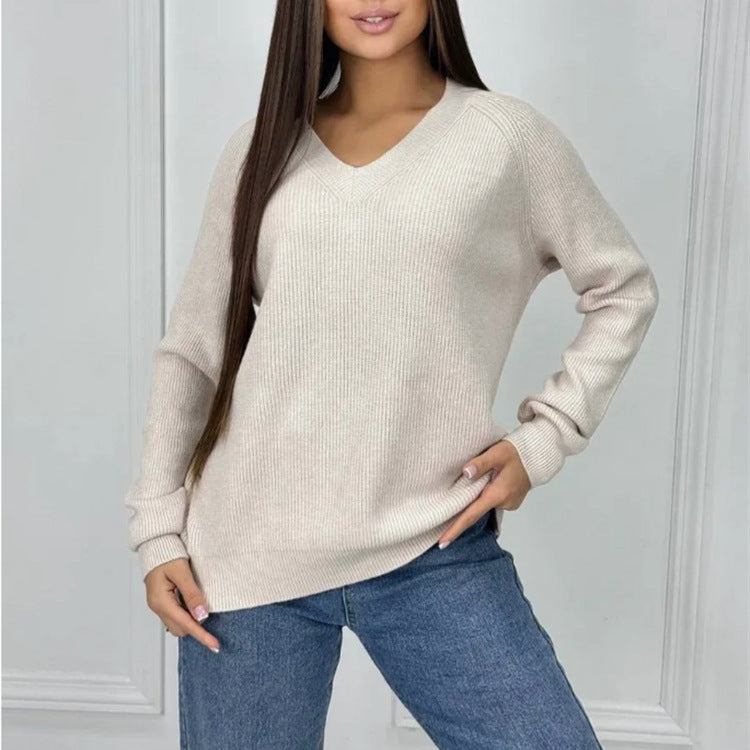 Women V-Neck Sweater Ivyshape
