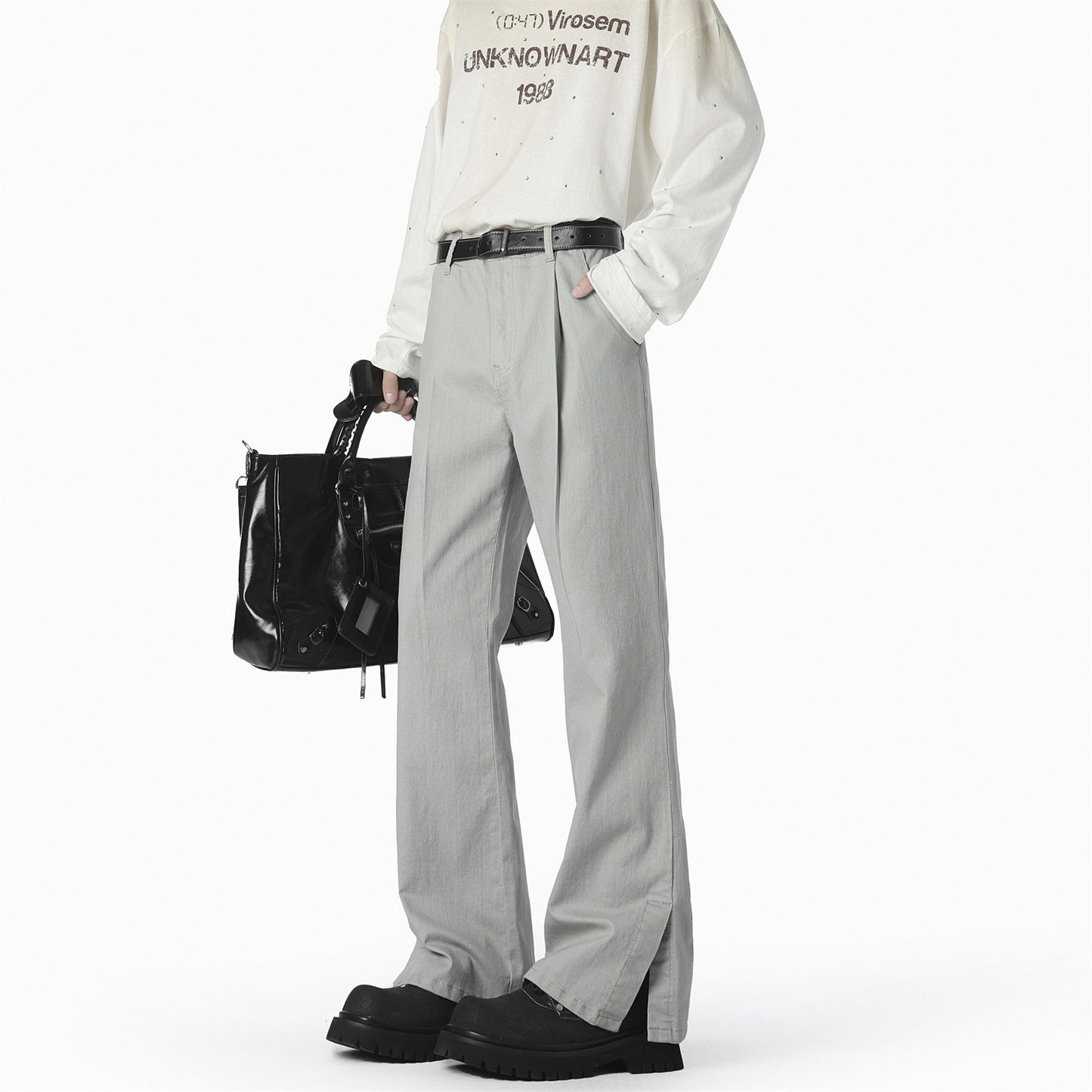 Ladies elegant, wide leisure pants with fine pleats and high-quality materials Ivyshape