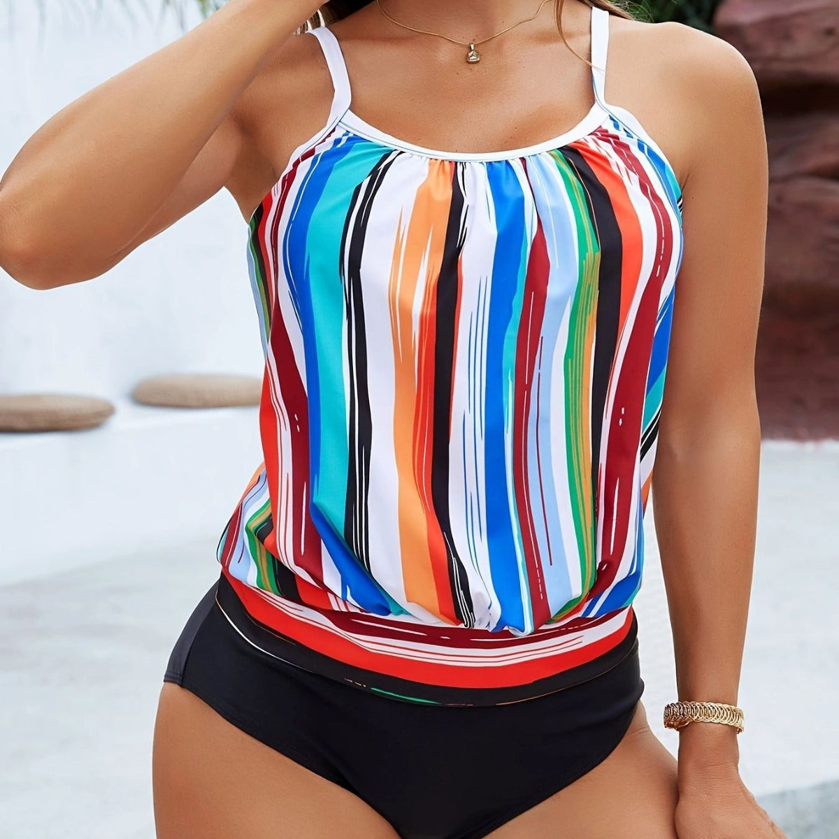 Women's Tankini Set with Fashionable Flounce Design Ivyshape