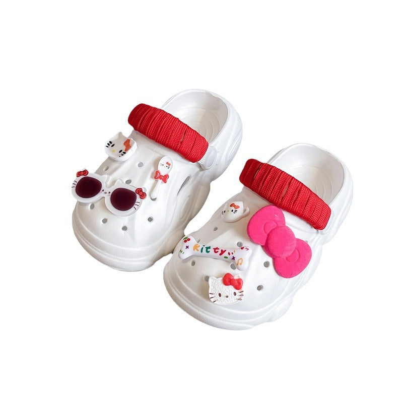 Ladies summer clogs with playful design and elastic strap Ivyshape