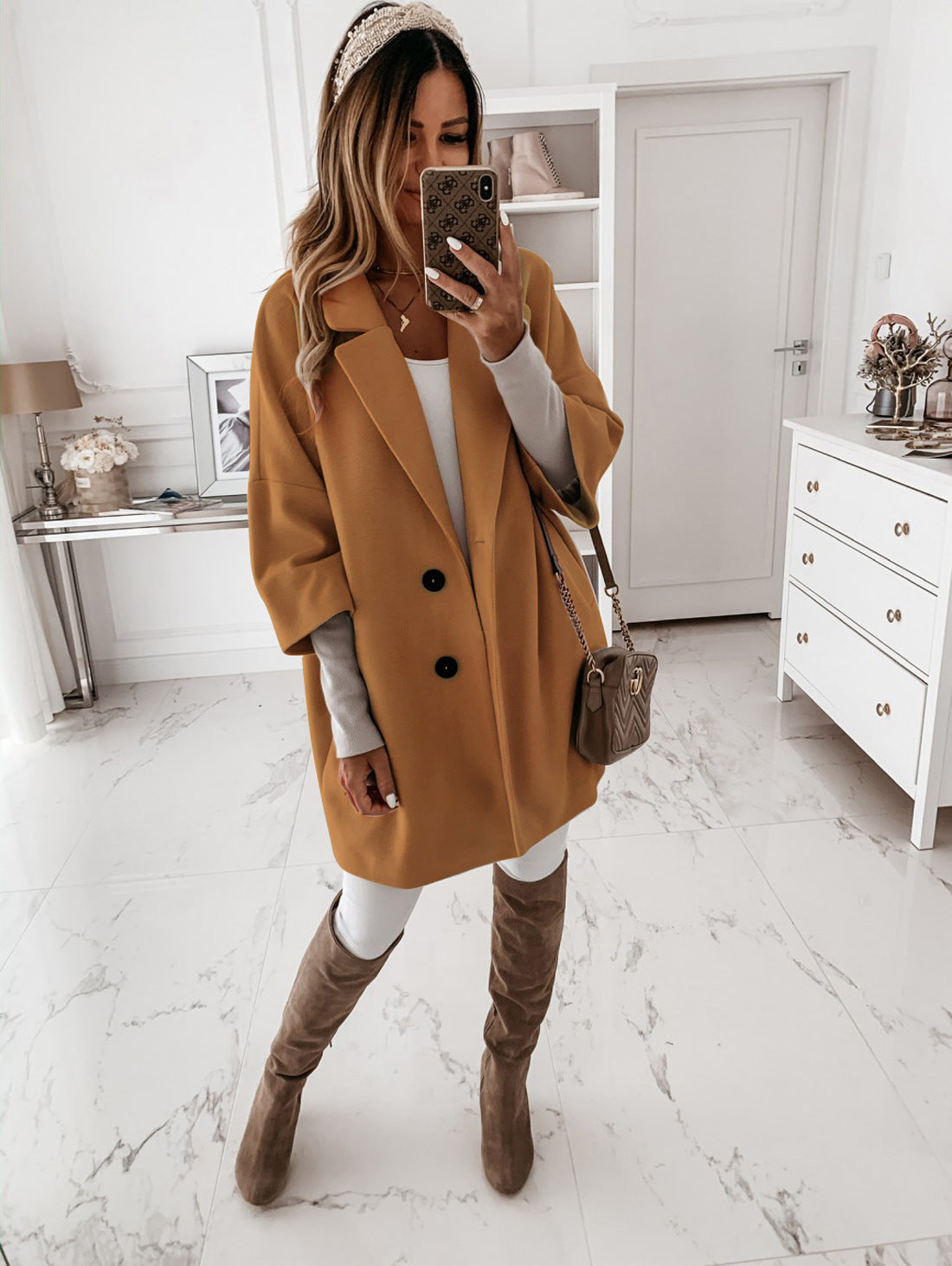Women Oversize Wool Coat Ivyshape