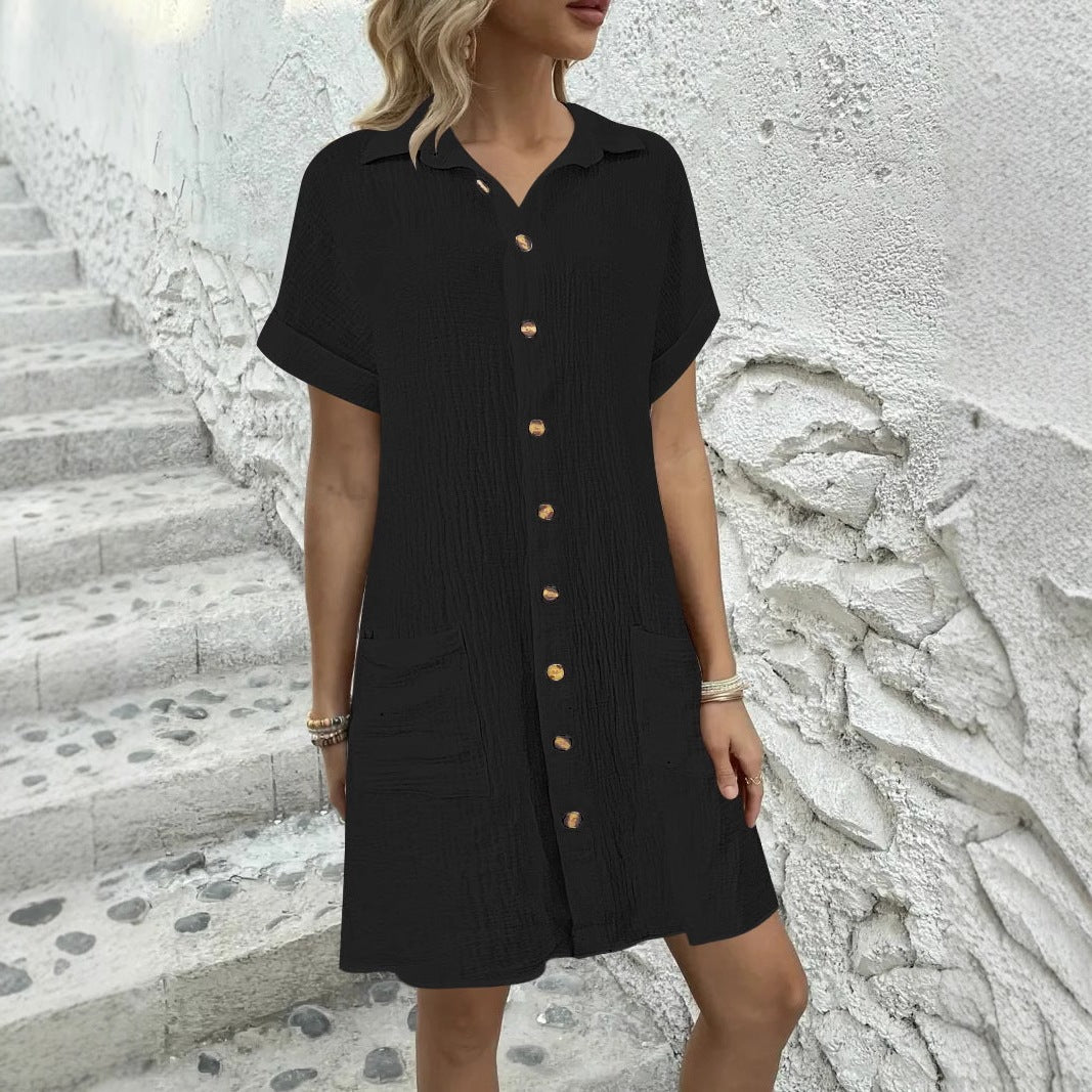 Ladies Knee-Length Shirt Dress Ivyshape