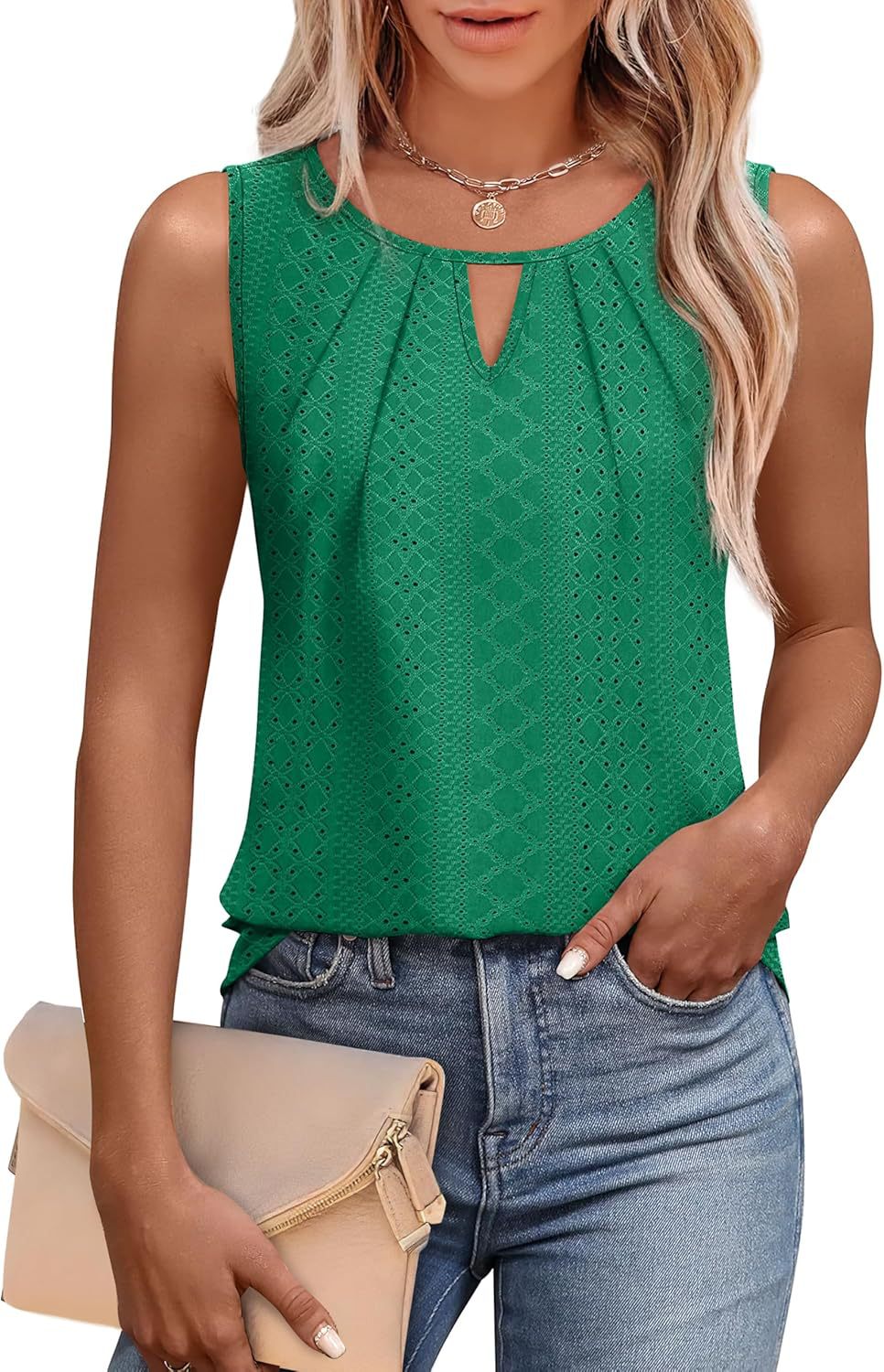 Women Eyeliner Design Keyhole Blouse Ivyshape