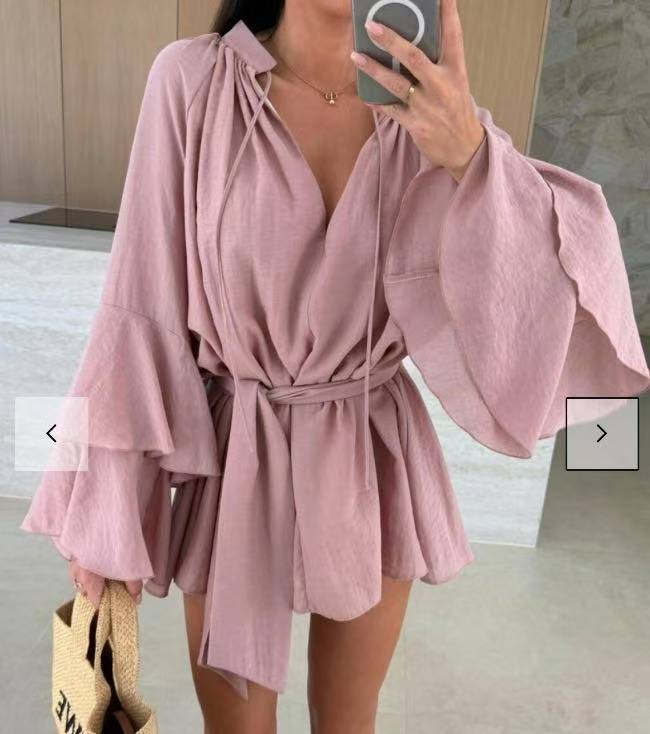 Ladies Stylish Bell Sleeve Kaftan Wrap Ivyshape