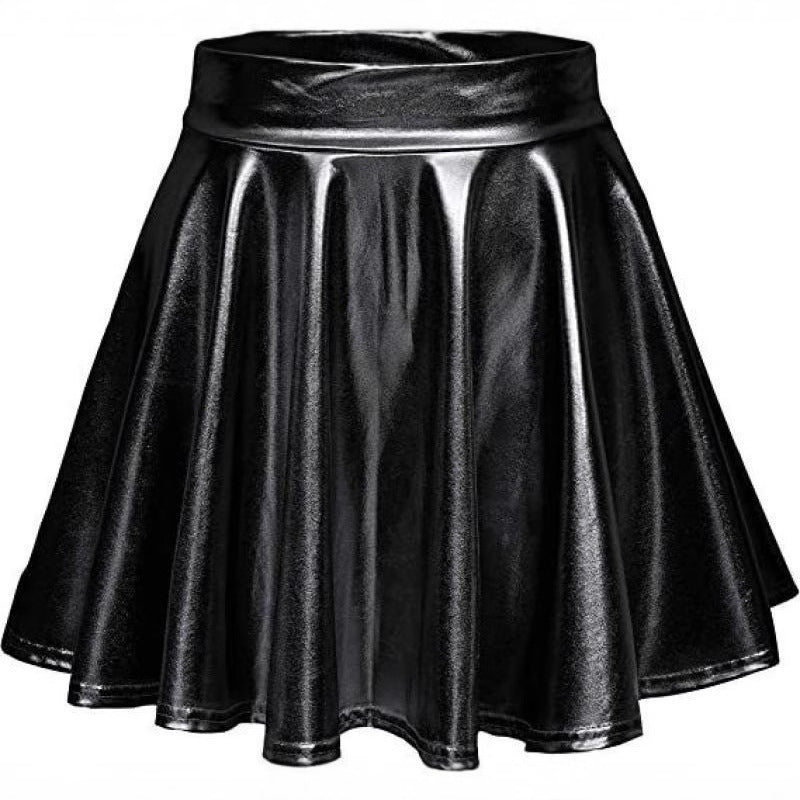 Ladies Shiny A-Line Skirt Ivyshape