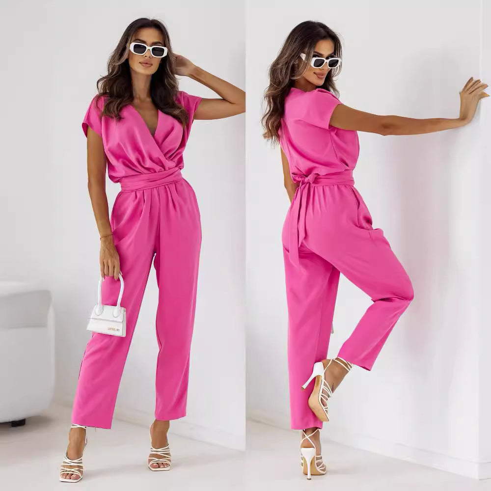 Ladies Elegant Wrap Jumpsuit Ivyshape