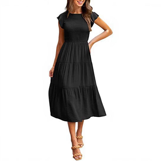Women's Maxi Dress with Ruffles and Elastic Waist Ivyshape