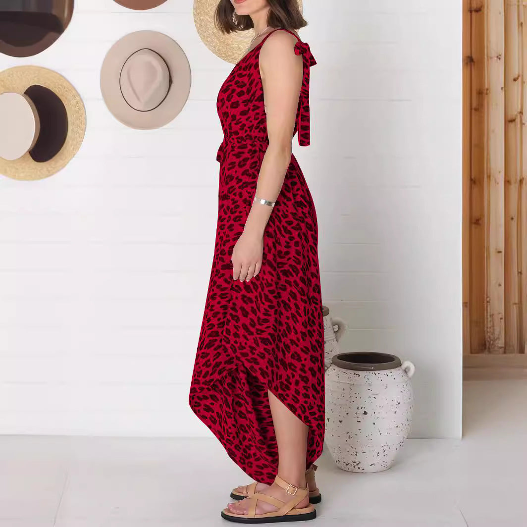 IvyShape | Leopard Print Wide Leg Jumpsuit