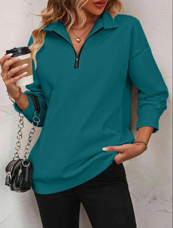 Women's sweatshirt with half zipper Ivyshape