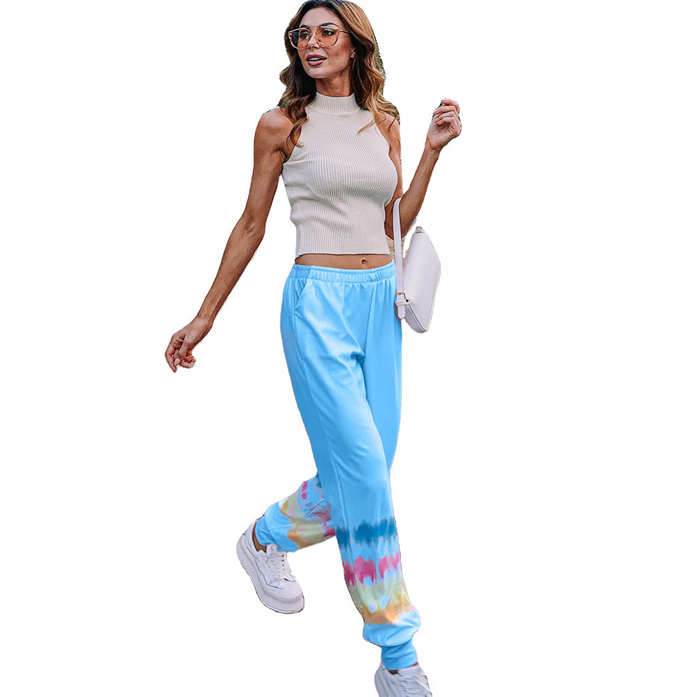 Women's Comfortable Leisure Pants with Eye-Catching Tie-Dye Pattern Ivyshape