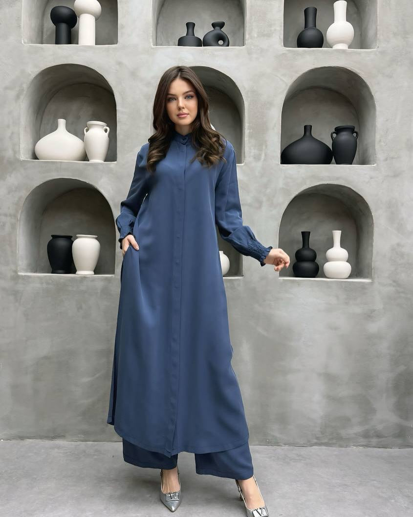 Women's Elegant Shirt Dress with Playful Hem Ivyshape