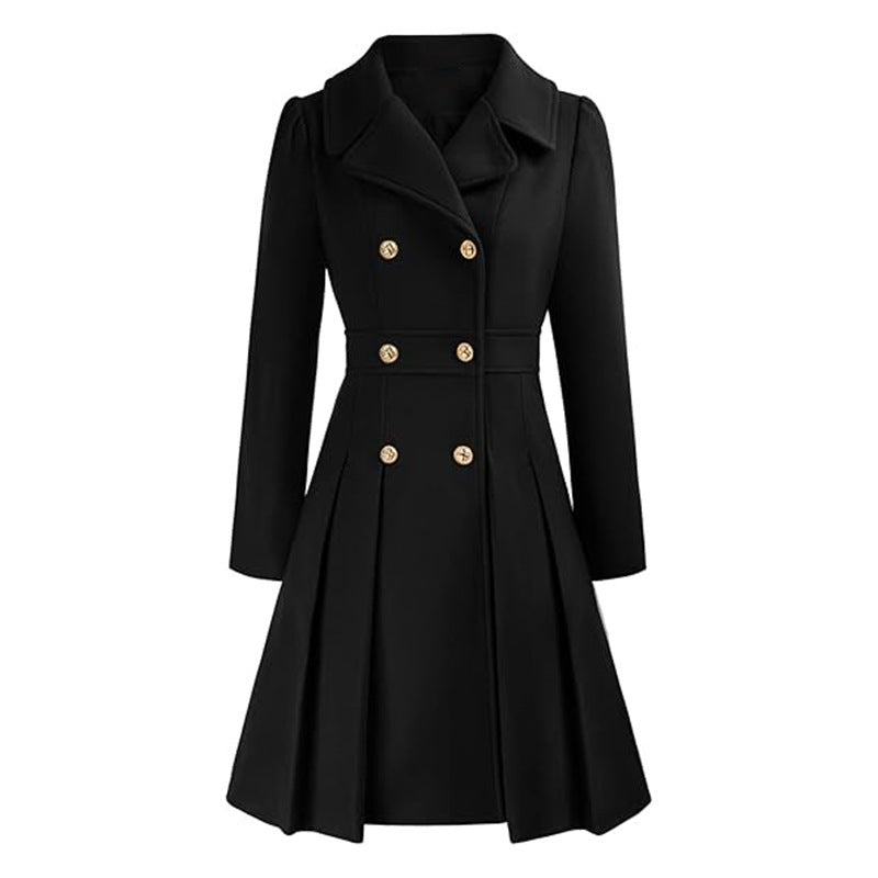 Women's Elegant Trench Coat with Tailored Cut and Pleat Detail Ivyshape