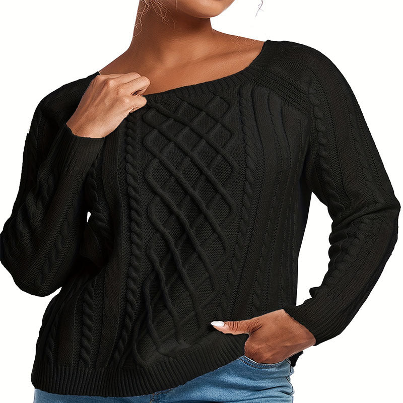 IvyShape | Stylish New Twisted Knit Pullover Sweater