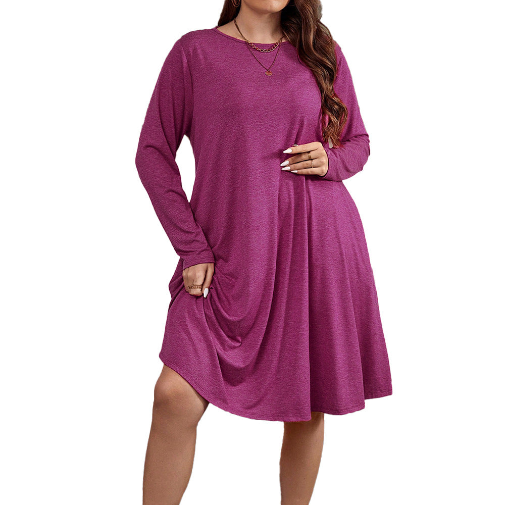 Women's casual long sleeve dress with comfortable pockets and flowing fit Ivyshape