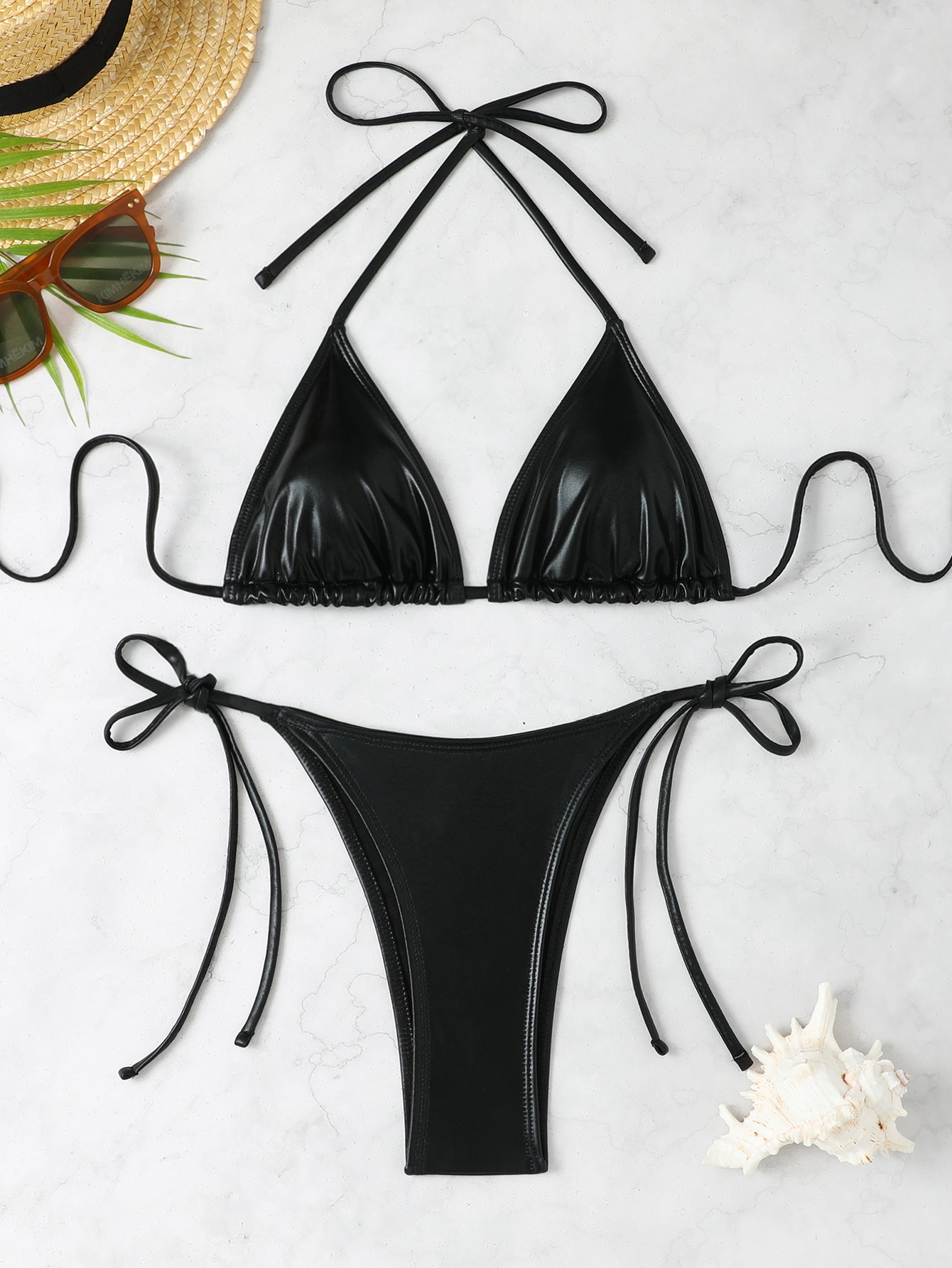 Women's Shiny Triangle Bikini Ivyshape