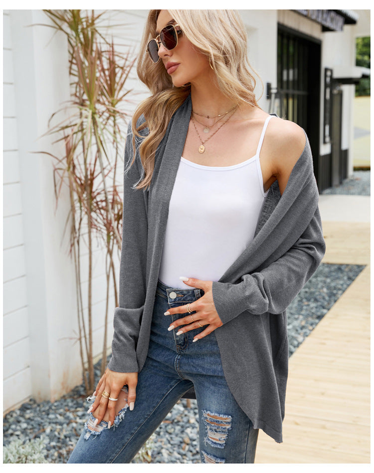 IvyShape | Solid Color Long Sleeve Knitted Coat