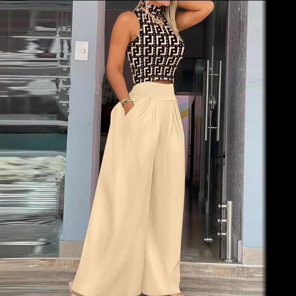 Ladies maxi skirt with asymmetric patterns and elastic waistband Ivyshape