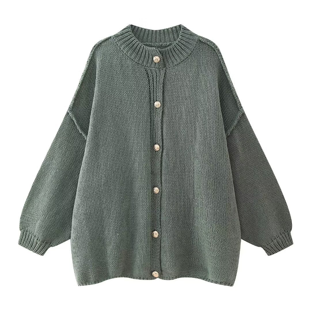 IvyShape | Metal Button Batwing Cardigan Sweater