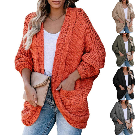 Women's casual cardigan with oversized cut and pockets Ivyshape