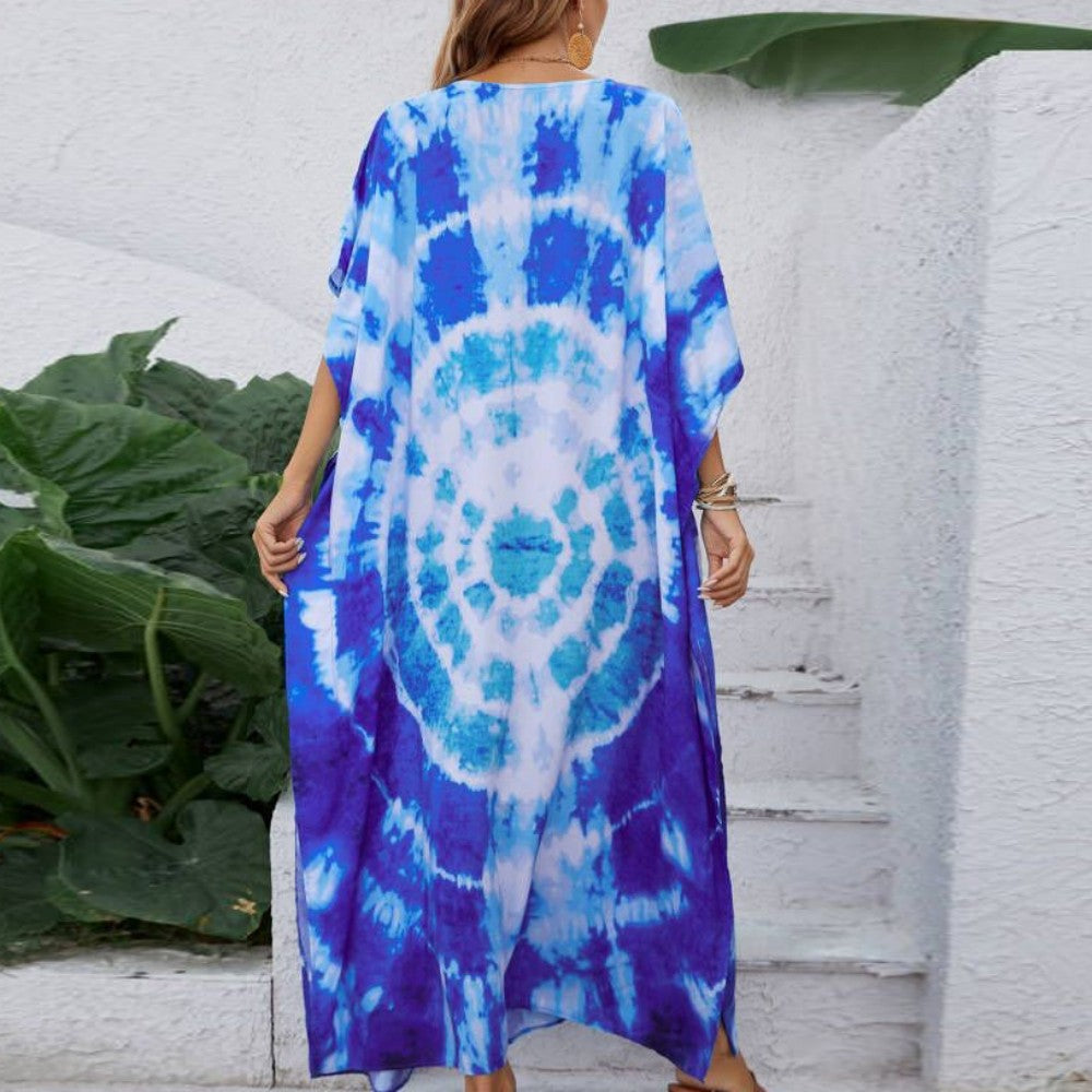 Women Tie-Dye Bohemian Maxi Dress Ivyshape