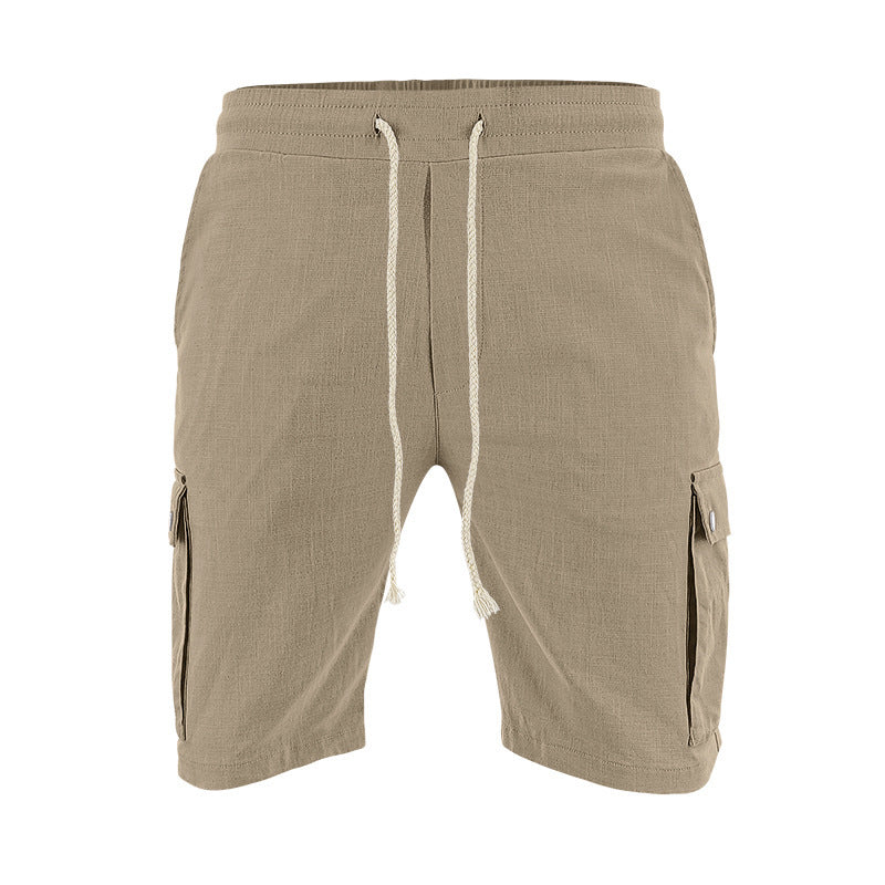 Men's cargo shorts with practical side pockets and adjustable waistband Ivyshape