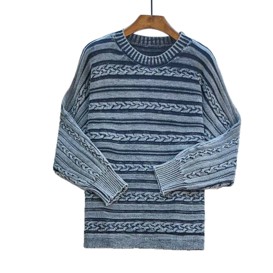 Women Fashionable Knit Sweater with Textured Pattern and Loose Fit Ivyshape