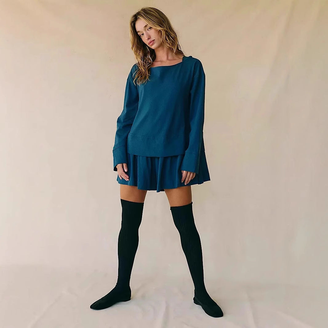 Women’s skater dress with wide top and flattering skirt part Ivyshape