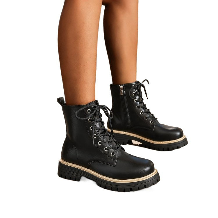 Ladies ankle boots made of high-quality leather with robust profile and fashionable details Ivyshape