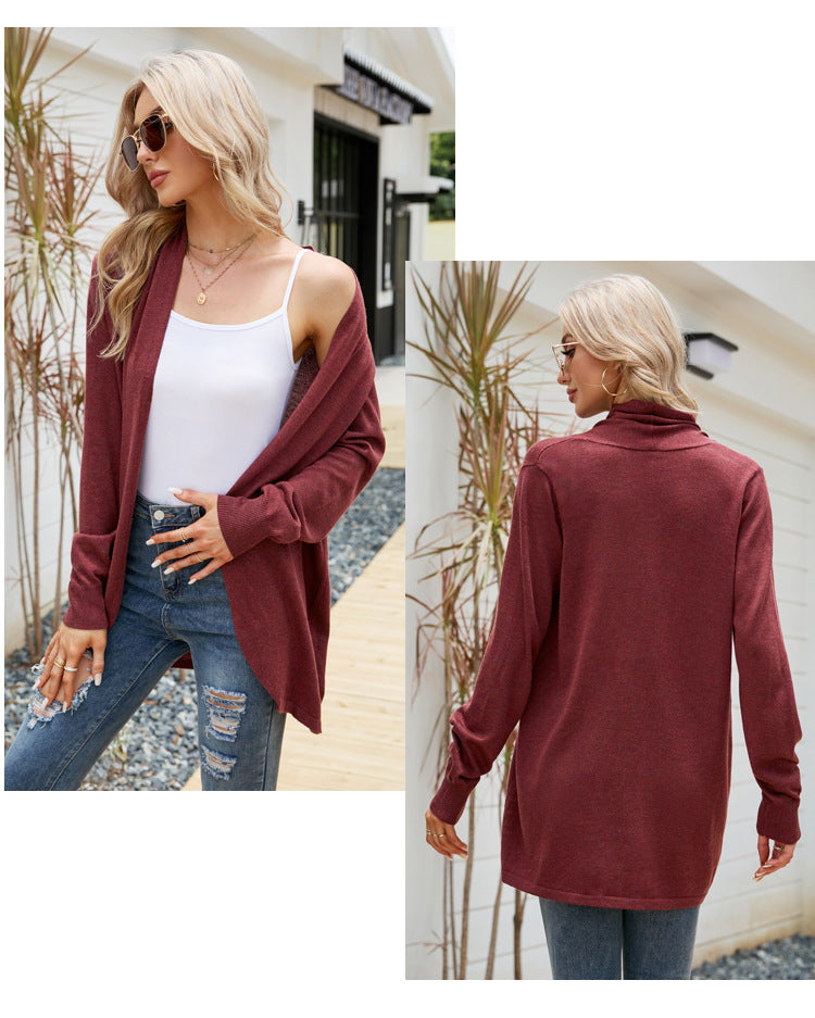 IvyShape | Solid Color Long Sleeve Knitted Coat