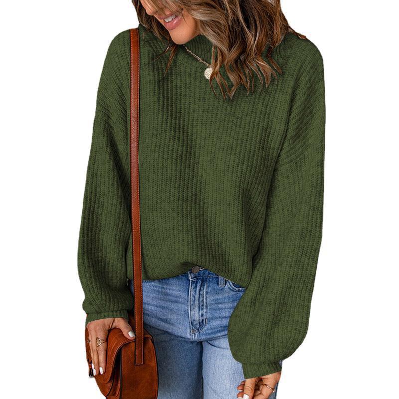 Ladies fashionable chunky knit sweater with wide cut Ivyshape