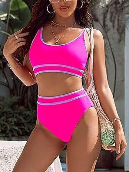 Women's Sporty Bikini Set with High Waist and Wide Straps Ivyshape