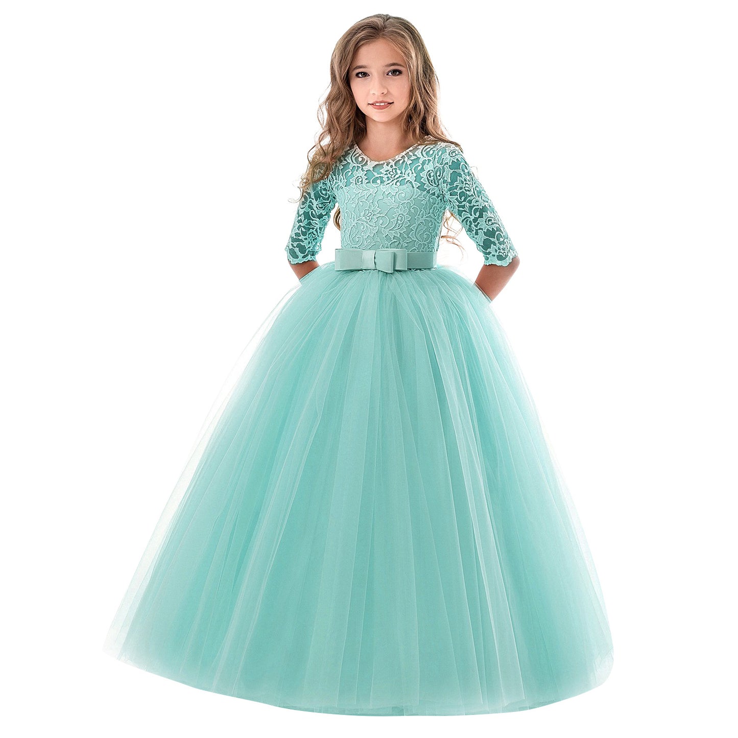 Women's princess dress with lace top and tulle skirt Ivyshape