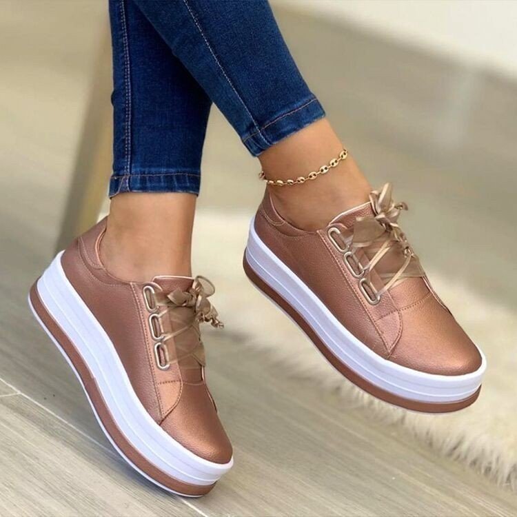 Ladies Fashion Platform Sneakers Ivyshape