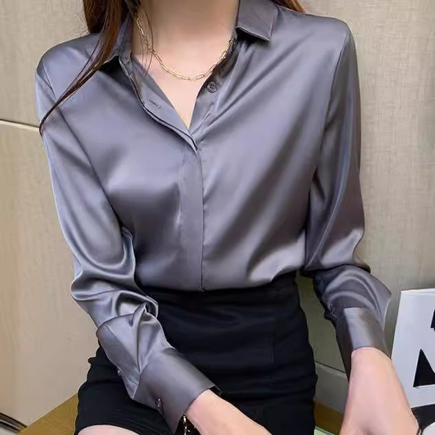 Ladies Elegant and Comfortable Blouse with Fine Collar Ivyshape