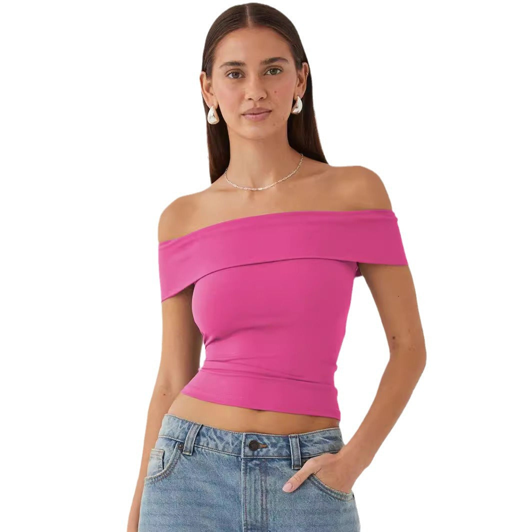 IvyShape | One-Shoulder Hot Girl Style Crop Top