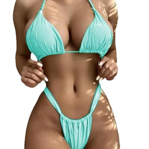 Women's Triangle Bikini Set with Adjustable Cut-Out Design and High Leg Cut Ivyshape