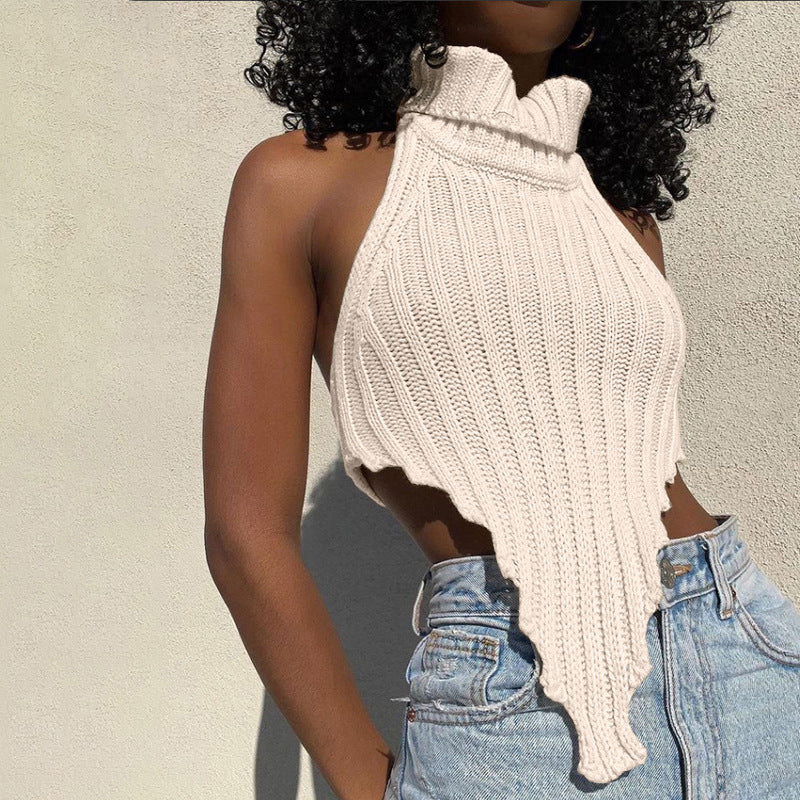 IvyShape | Irregular Backless Knitted Vest