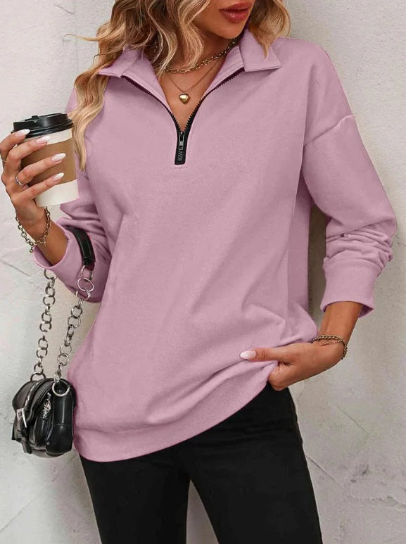 Women's sweatshirt with half zipper Ivyshape