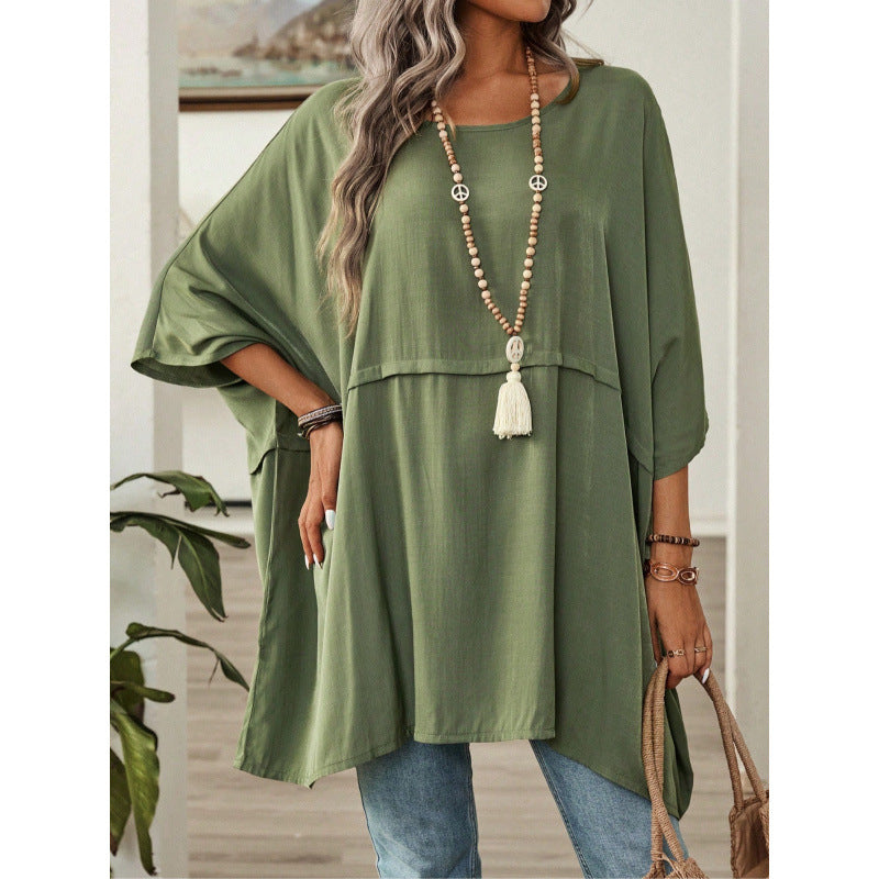 Women's loosely fitting tunic with a wide cut and practical pockets Ivyshape