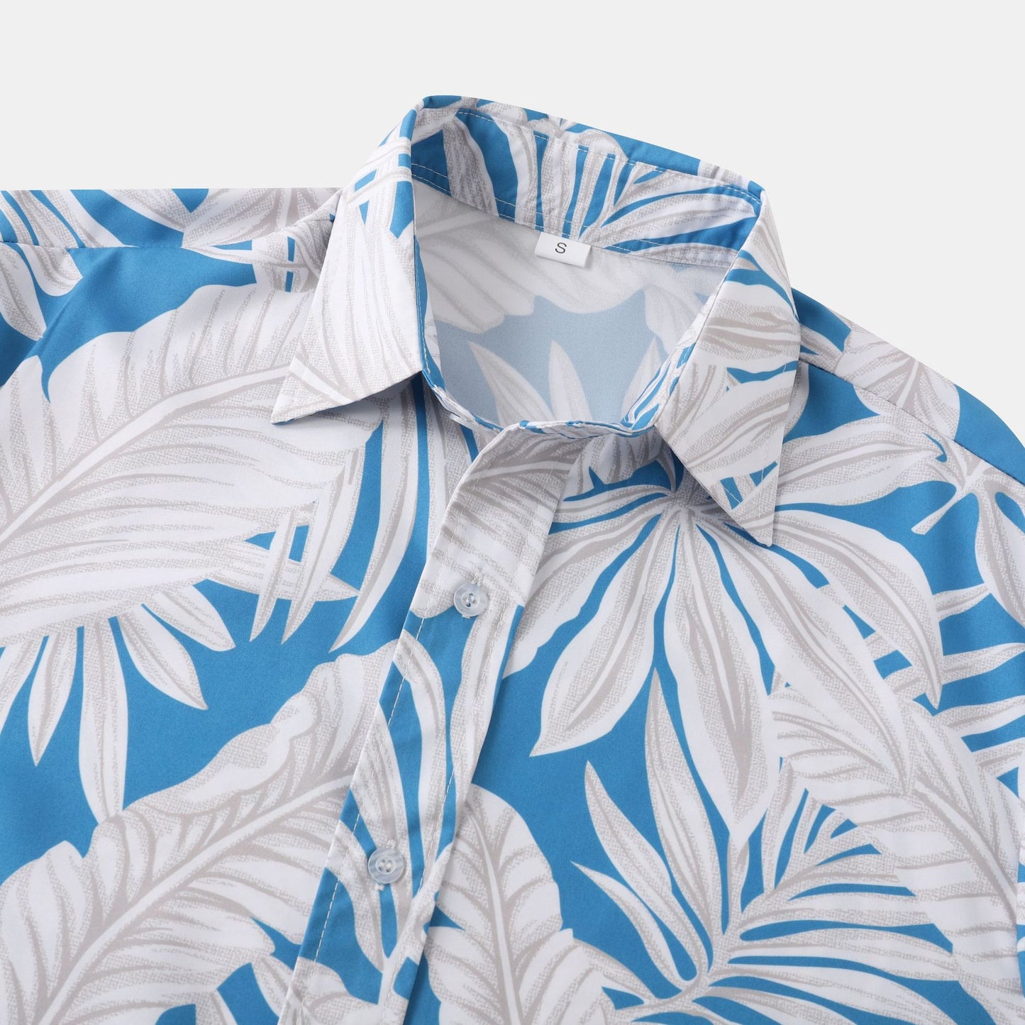 Men's Short Sleeve Shirt with Tropical Leaf Design and Comfortable Fit Ivyshape