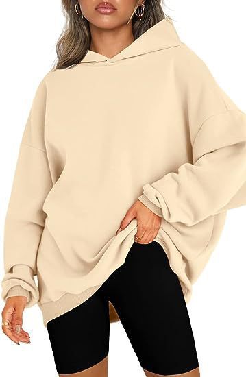 Ivyshape | Hooded Oversized Fleece Sweatshirt