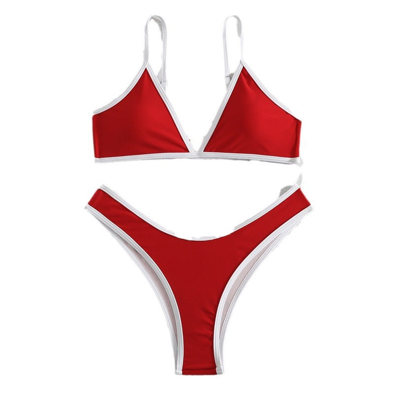 Ladies Triangle Bikini Set with adjustable straps and high cut leg Ivyshape