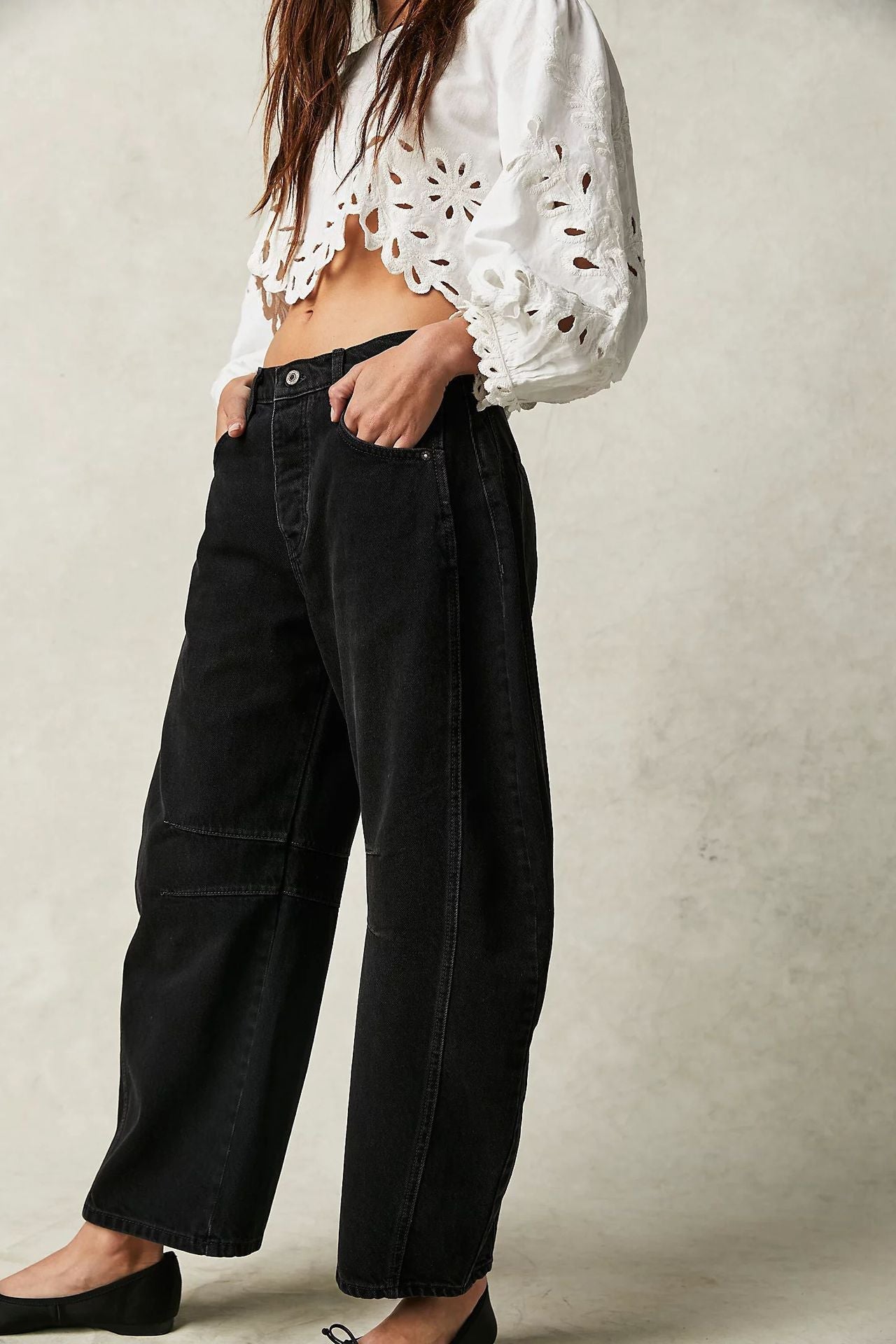 Ivyshape | Waiste Wide Leg Denim Jeans