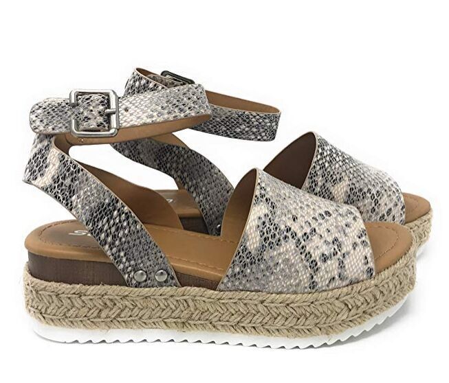 Women's espadrille sandals with adjustable strap and cushioned sole Ivyshape