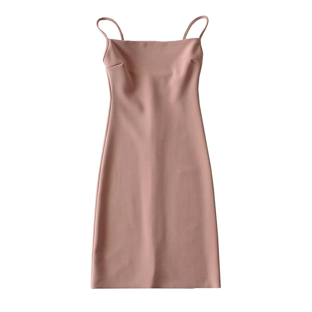 Women elegant spaghetti strap dress Ivyshape