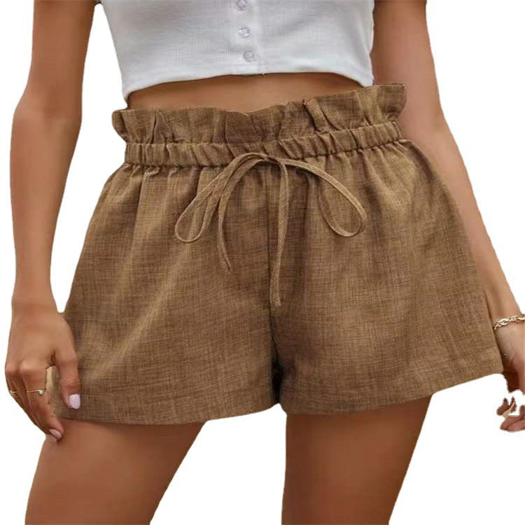 Ladies Relaxed Elastic Waist Casual Shorts Ivyshape