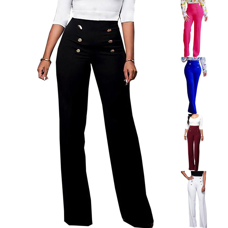 Ladies High-Waisted Tailored Trousers Ivyshape