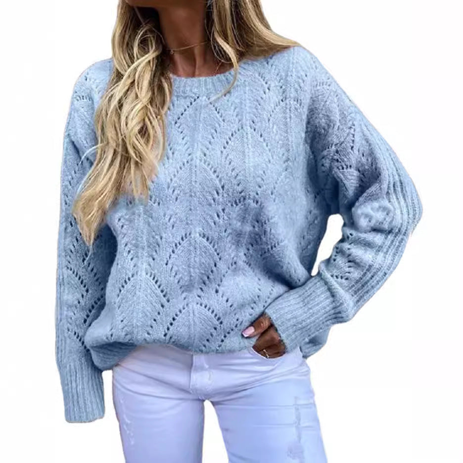 Women’s knit pullover with fine openwork pattern Ivyshape